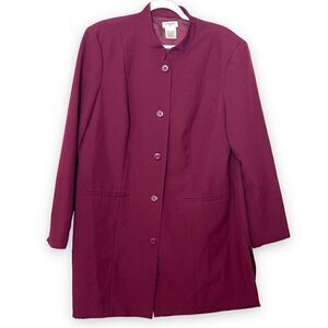 Liz Baker Women Plum Purple Blazer Jacket Plus Size 20 Tall Button Up Minimalist